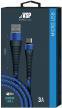фото Кабель BoraSCO (38501) Fishbone micro USB 1 м 3A т-синий