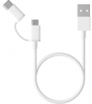 Кабель Xiaomi USB - microUSB / USB USB-C, 1 м, белый
