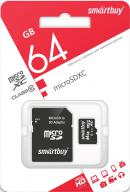 Карта памяти MicroSDXC 64Gb SmartBuy class 10 LE