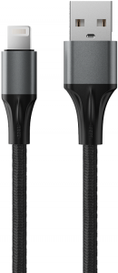 Кабель Accesstyle (AL24-F100 Led) Apple 8-pin, 1 м, 2.4A, черный