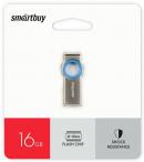 Флешка SmartBuy MC2 Metal 16 ГБ USB 2.0, серебристый/голубой