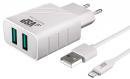 Сетевое зарядное устройство BoraSCO 37265 2 USB 2.4A + кабель Apple 8-pin Белый