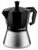 Кофеварка гейзерная Vensal Corbeau VS3201, черный/серебристый