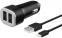 фото Автомобильное зарядное устройство Deppa 2 USB 2.4А + кабель Apple 8-pin MFI Черный