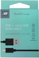 Кабель BoraSCO micro USB 2м 2A Черный
