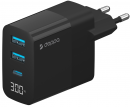Сетевое зарядное устройство Deppa (11395) USB A + USB-C, QC 3.0, PD, дисплей 27Вт, черный