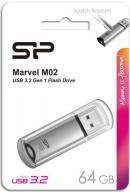 Флешка Silicon Power Marvel M02 64 ГБ, серебристый