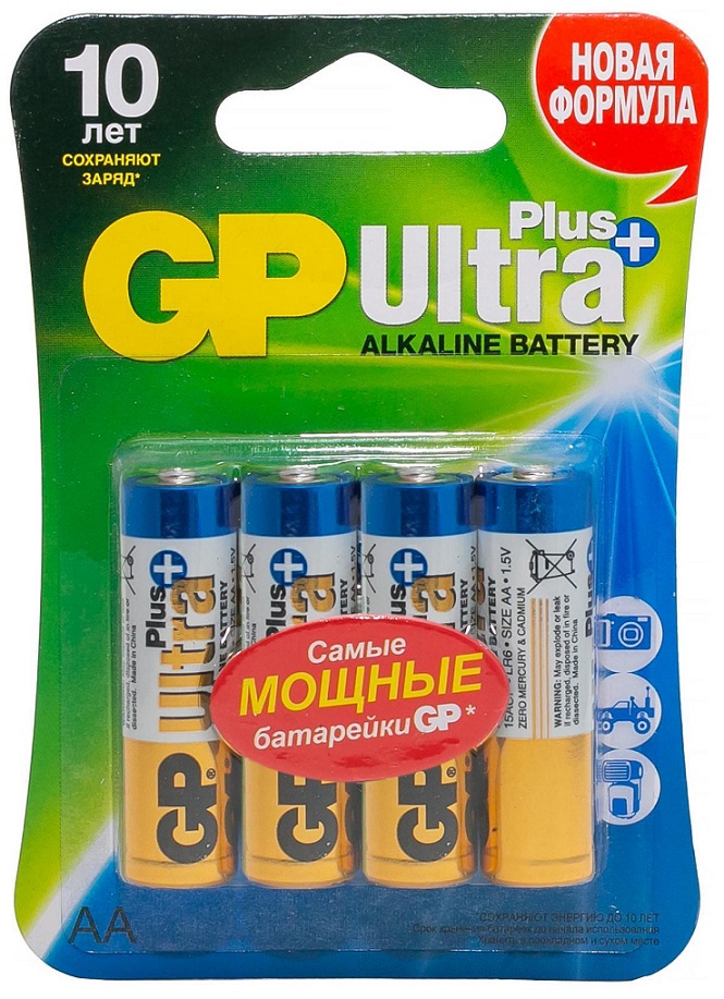 фото Батарейки GP Ultra Plus R6/AA в блистере 4 штуки