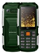 Телефон BQ 2430 Tank Power, зеленый/серебристый