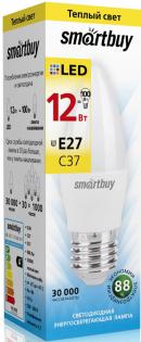 Светодиодная лампа Smartbuy SBL-C37-12-30K-E27 теплый свет