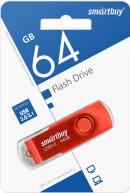 Флешка SmartBuy Twist USB 3.0, 64 ГБ, красный
