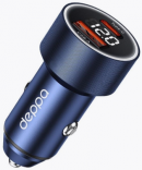 Автомобильное зарядное устройство Deppa (11216) USB-C+USB A, QC 3.0, 75 Вт, синий
