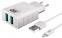 фото Сетевое зарядное устройство BoraSCO 37265 2 USB 2.4A + кабель Apple 8-pin Белый