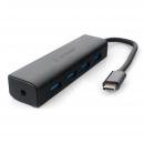 Хаб Gembird UHB-C364 USB 3.0, 4 порта с дополнительным питанием, черный