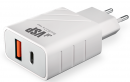 Зарядное устройство BoraSCO (38254) USB+USB-C, PD+QC 3.0, 18Вт белый