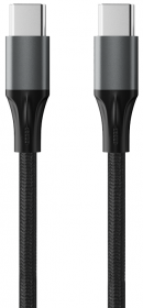 Кабель Accesstyle (CC30-F100M B) USB-C - USB-C, 3 A, QC, PD, 1 м, черный