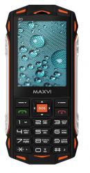 Телефон MAXVI R3, 2 SIM, черный/оранжевый