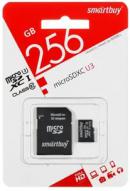 Карта памяти SmartBuy microSDXC 256 ГБ Class 10, V30, UHS-I U3, R/W 80 МБ/с, адаптер на SD