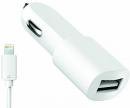 Автомобильное зарядное устройство OLMIO USB 2.1 A + кабель Apple 8-pin Белый