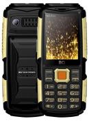Телефон BQ 2430 Tank Power, черный/золотистый