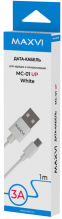 фото Кабель Maxvi (MC-A01 UP) micro USB, 1м, 3A, белый