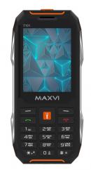 Телефон MAXVI T101, 2 SIM, черный/оранжевый