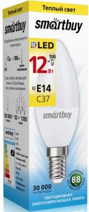 Светодиодная лампа SmartBuy SBL-C37-12-30K-E14 теплый свет