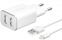 фото Сетевое зарядное устройство Deppa (11383) 2 USB 2.4А + кабель Apple 8-pin MFI, белый