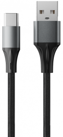 Кабель Accesstyle (AC30-F200M) USB-C, 3 A, QC, PD, 2 м, черный